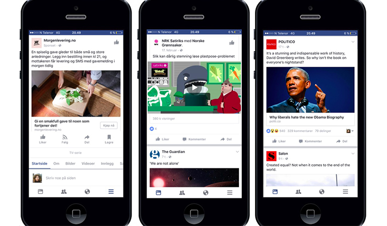 Sponset innhold på Facebook